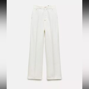 Zara Linen Blend Straight Leg Trousers - NWT Women’s in Ecru